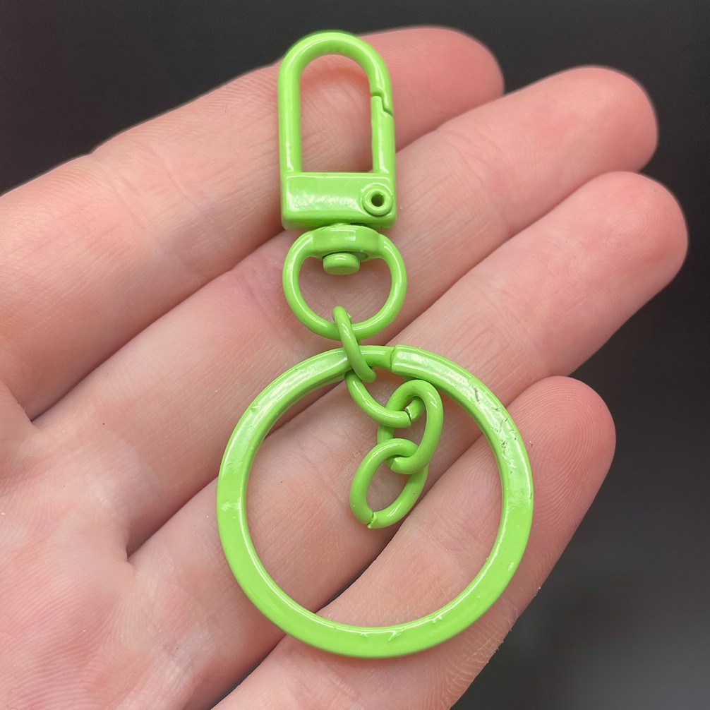 30 мм, Основа для брелока зеленая эмаль