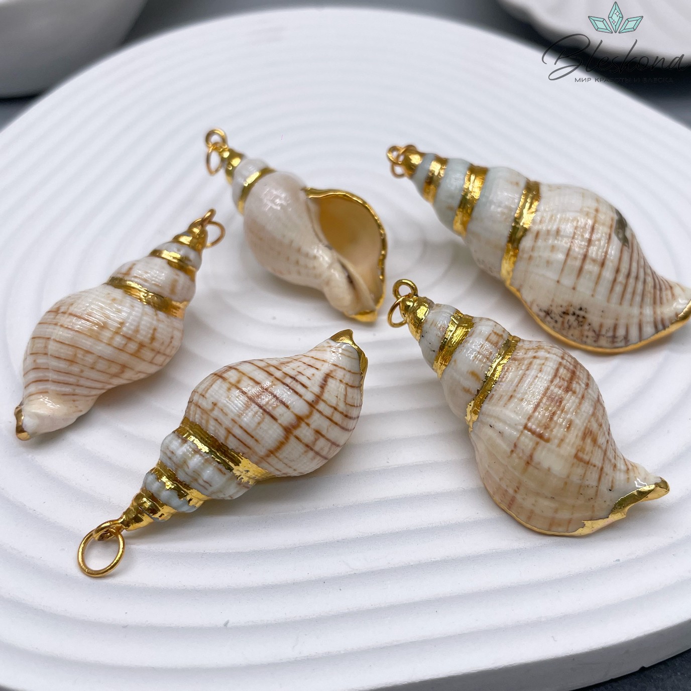 Подвеска Ракушка, цвет золото 45 мм №6