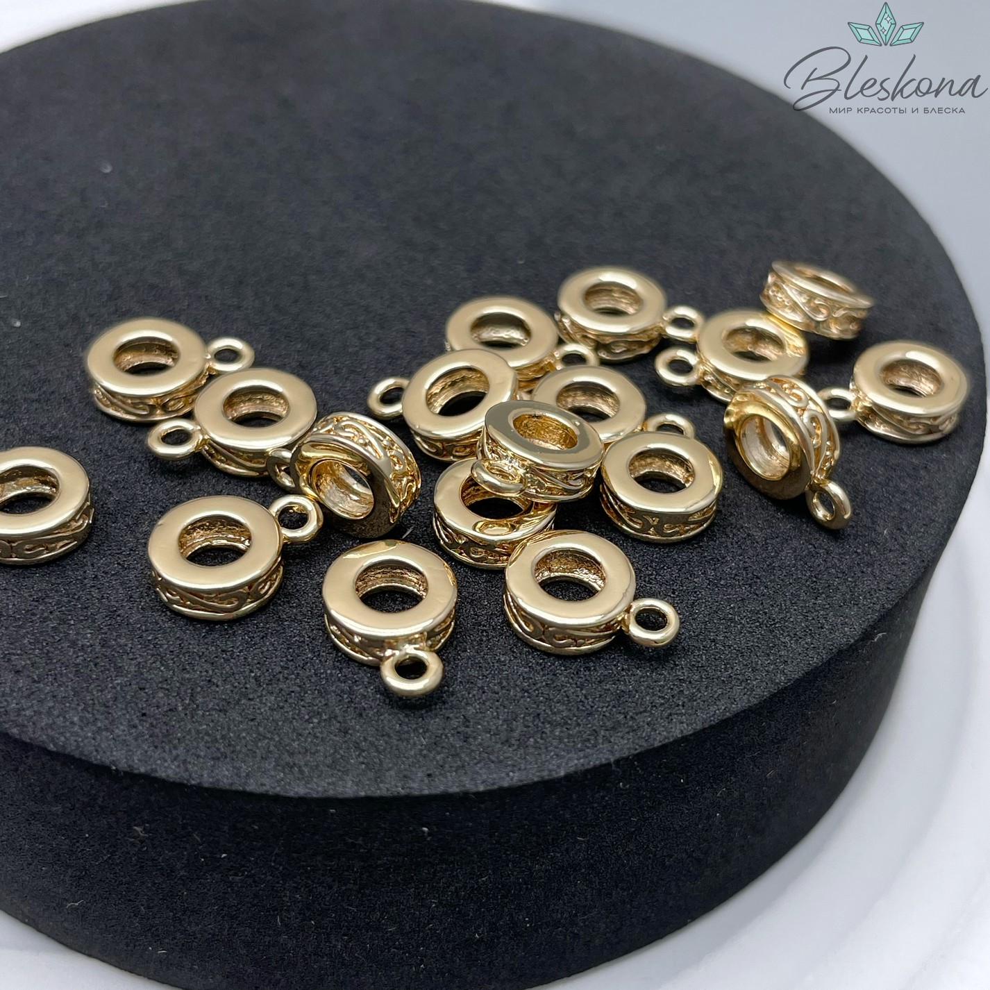 7,6*3 мм Цвет золото, Бейл узор неразъемное кольцо