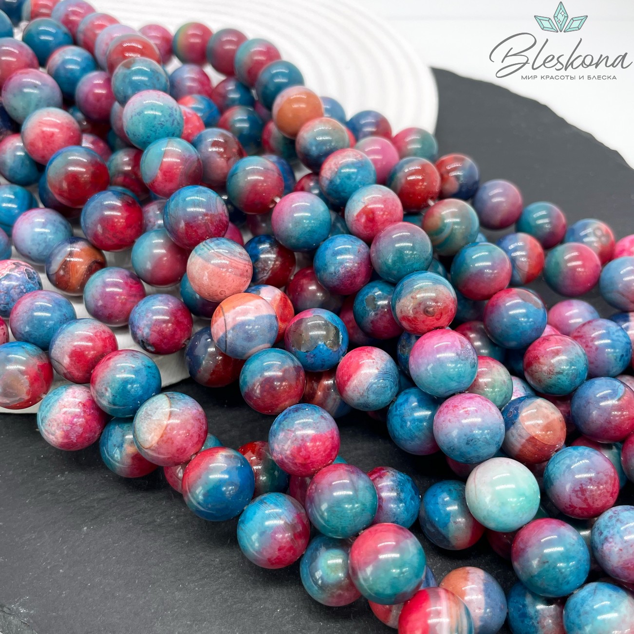 Агат с узором №19 12 мм