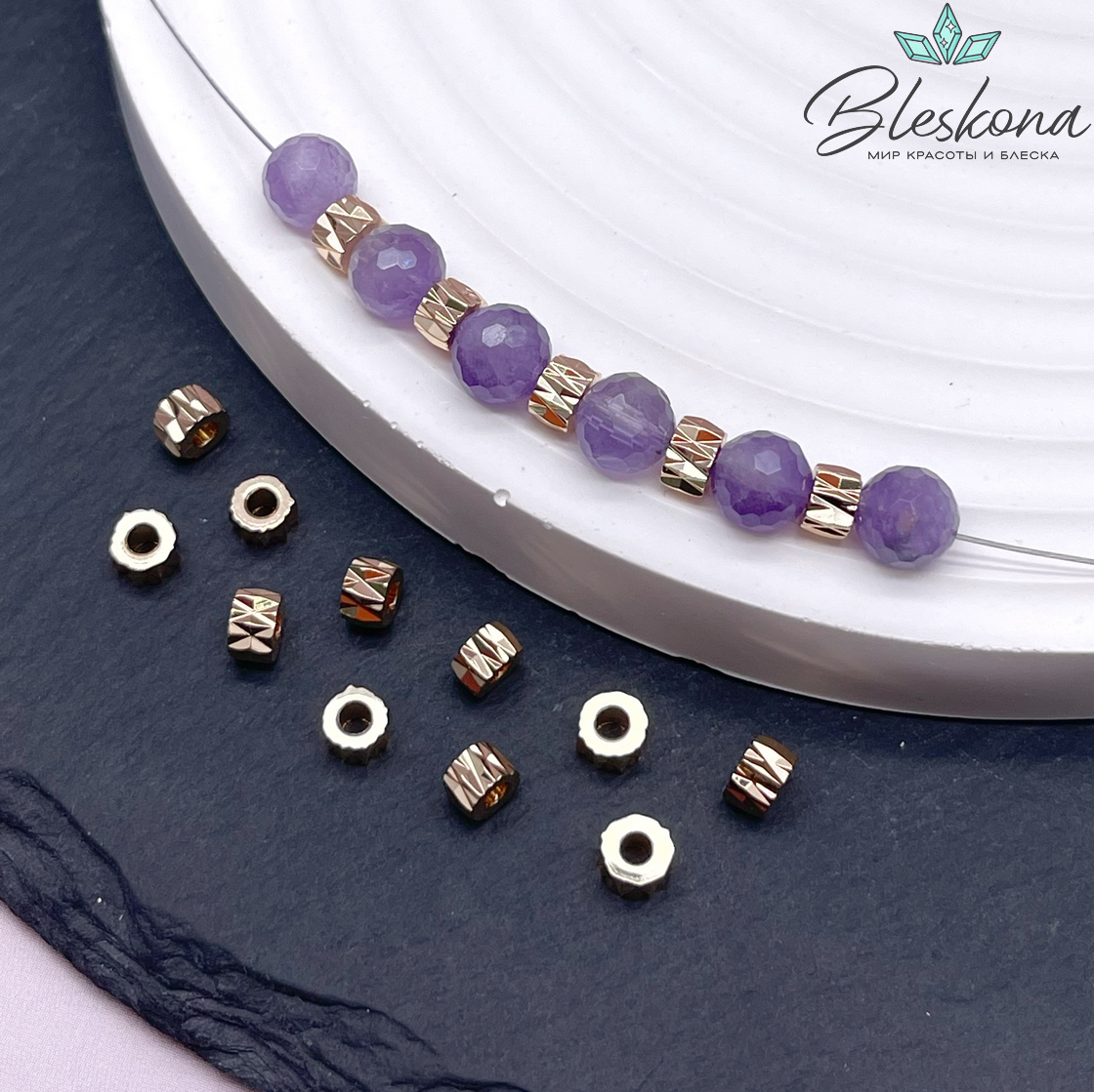 4,5*2,9 мм Цвет золото, Бусина-Разделитель резная