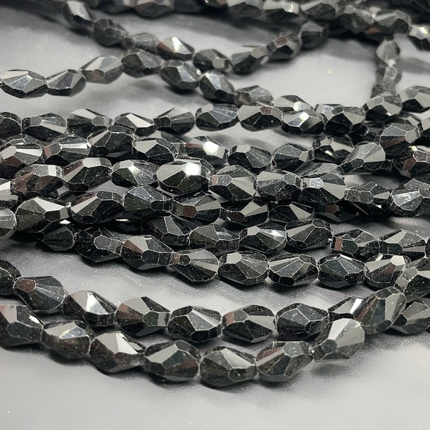 6*8 мм Стекло Lux, ракушка, цвет черный