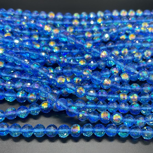 6 мм Стекло Lux, шар, цвет синий с переливом
