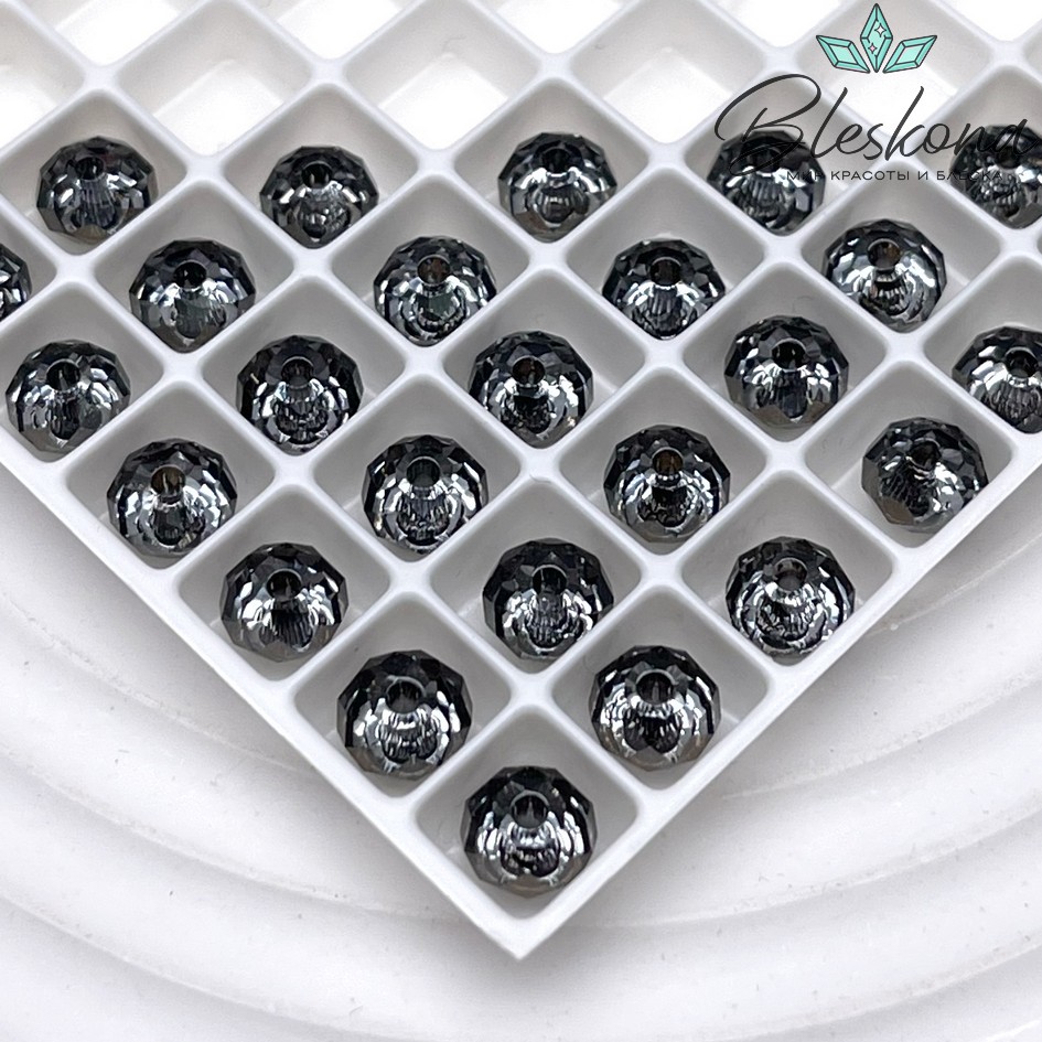 5040 Briolette Bead 6 мм Crystal Silver Night (SINI)