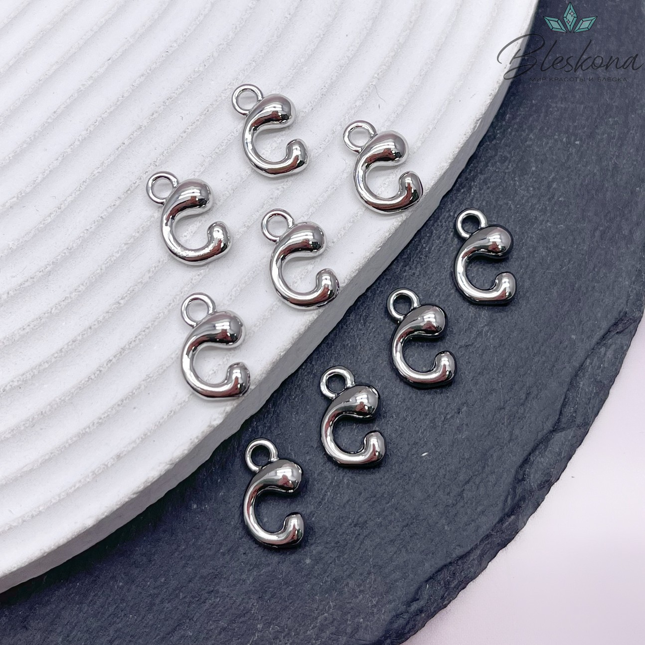 13 мм Цвет серебро, Буква гладкая G