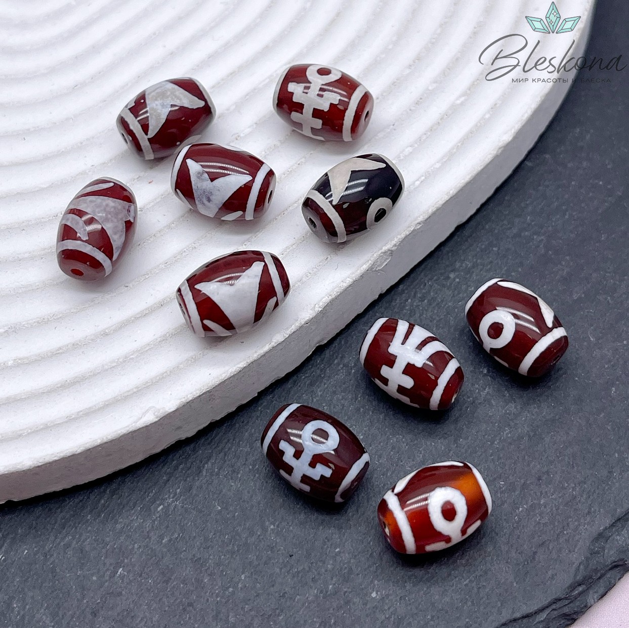 Бусина Дзи Большой человек (Аристократ) 10*14 мм