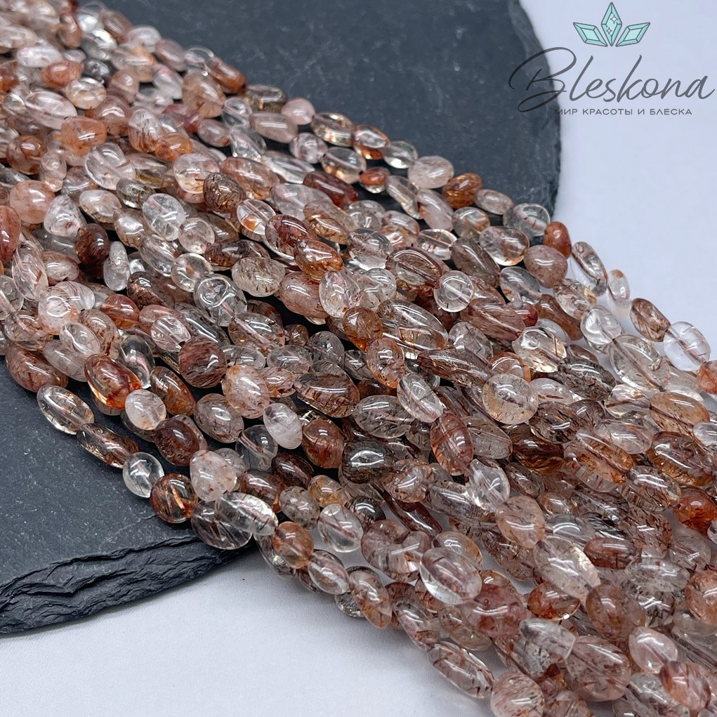 Кварц Рутиловый галтовка №5 6-9 мм