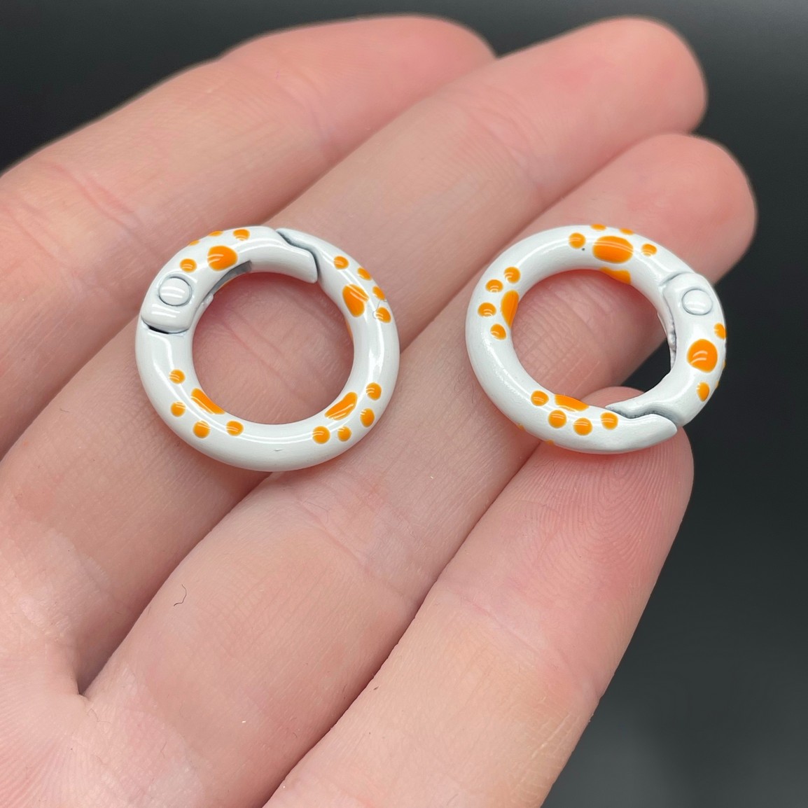 20мм , Замок круг капли белая эмаль