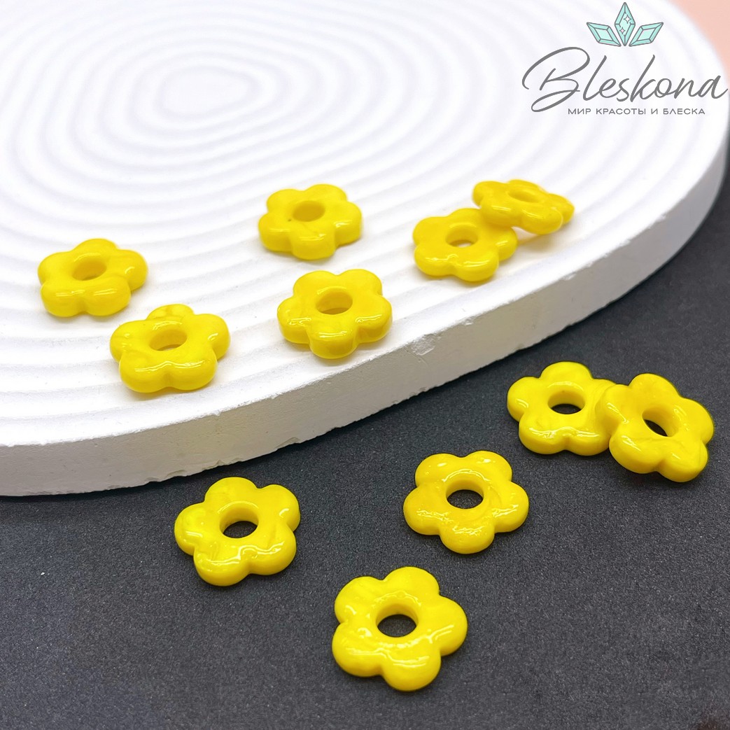 15 мм Подвеска цветок желтый
