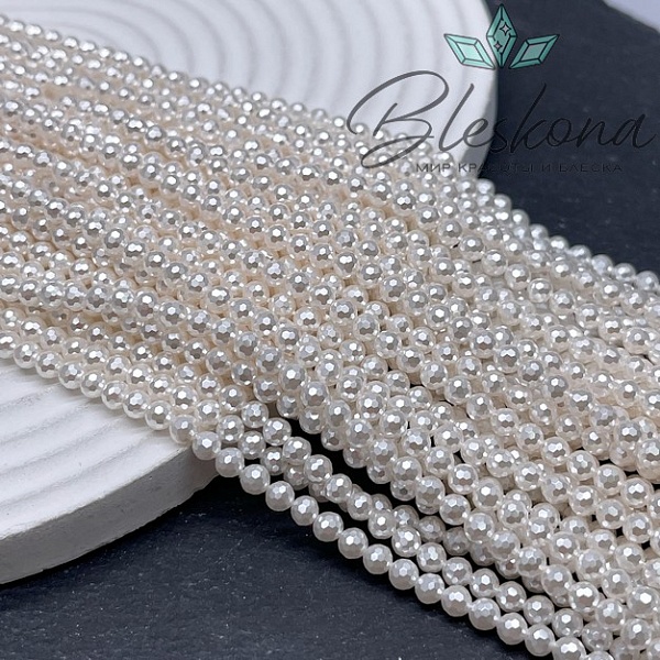 Жемчуг Майорка огранка, цвет кремовый 4 мм