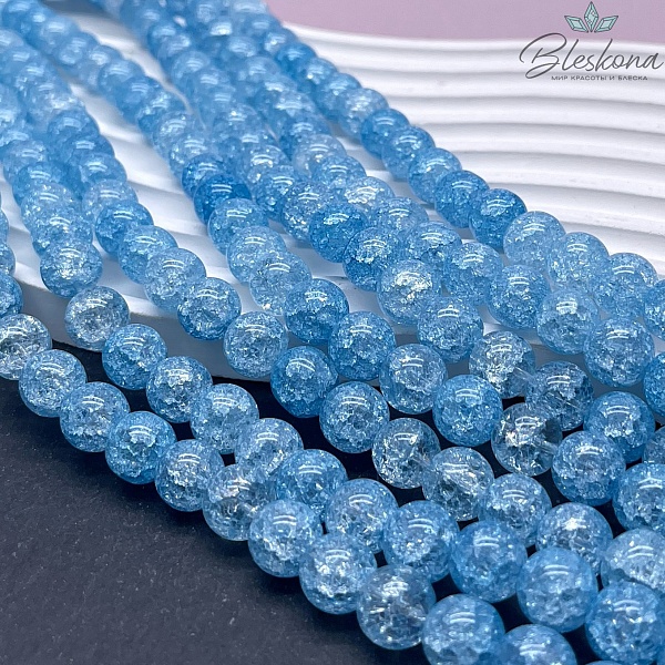 Кварц снежный голубой (имитация) 10 мм