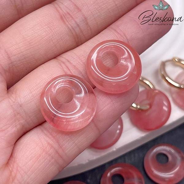 Бублик смещенный центр Кварц Вишневый 18мм