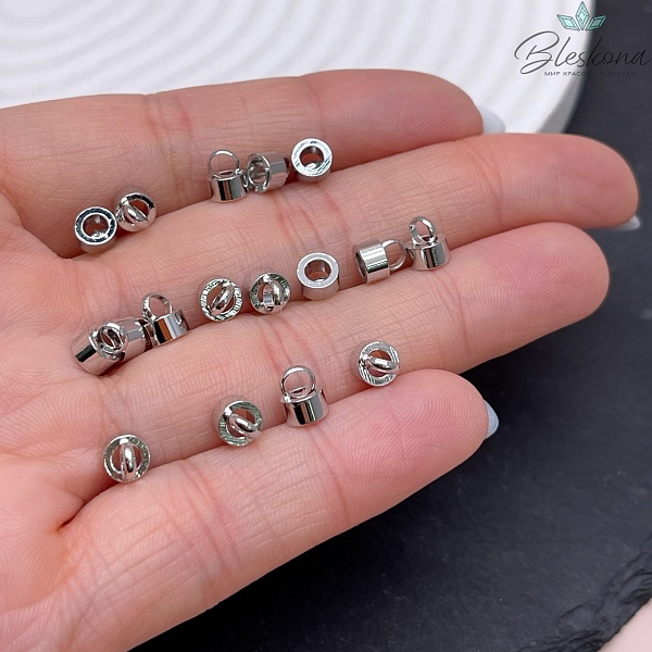 5,9*5 мм Цвет серебро, Концевик гладкий