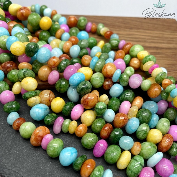 Агат тонированный микс галтовка 12-14 мм