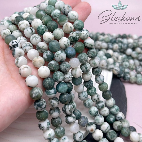 Агат древесный матовый 8,5 мм