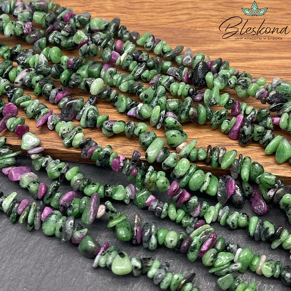 Крошка Цоизит ширина бусин ~ 7-11 мм
