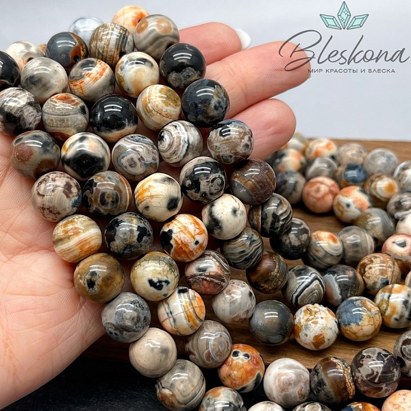Агат с узором №3 12 мм
