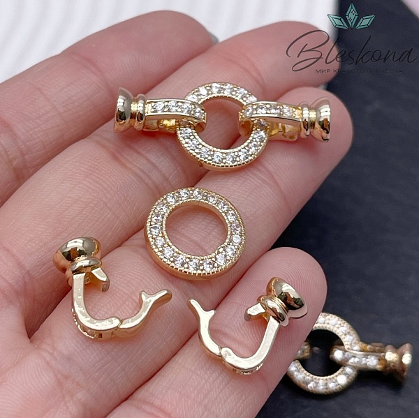 32*15 мм Цвет золото, Замок Круг  с концевиками