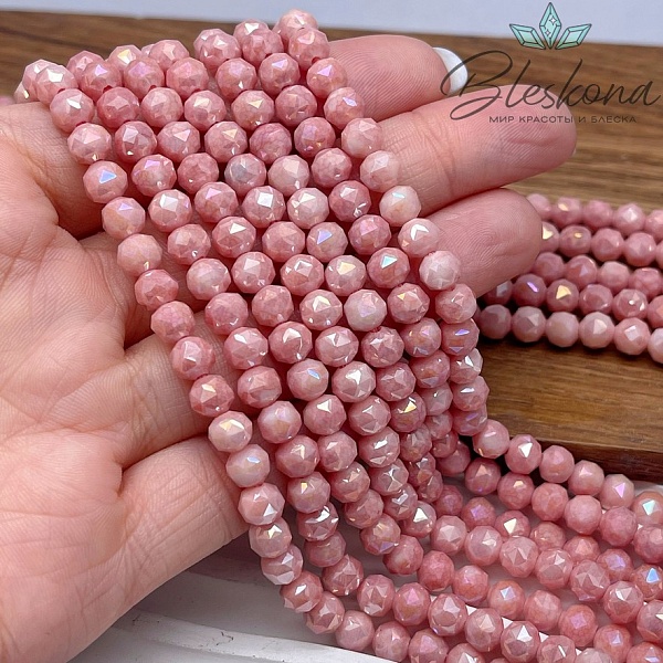 Стекло Lux пудровое огранка острая 6 мм