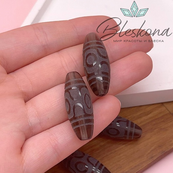Бусина Дзи 3 глаза 30*11 мм