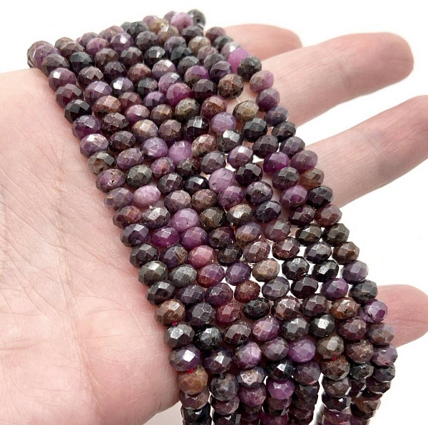 Рубин микроогранка рондели 3*2 мм