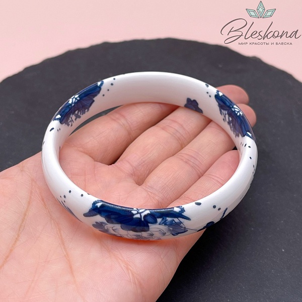 80 мм Браслет Керамика роспись гжель №2