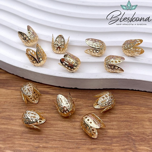 11*9 мм Цвет золото, Концевик тюльпан