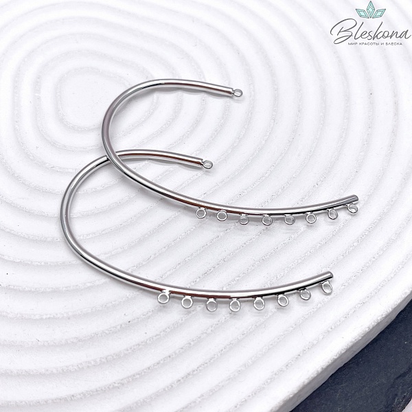 Основы для кафф,цвет серебро 55*31 мм