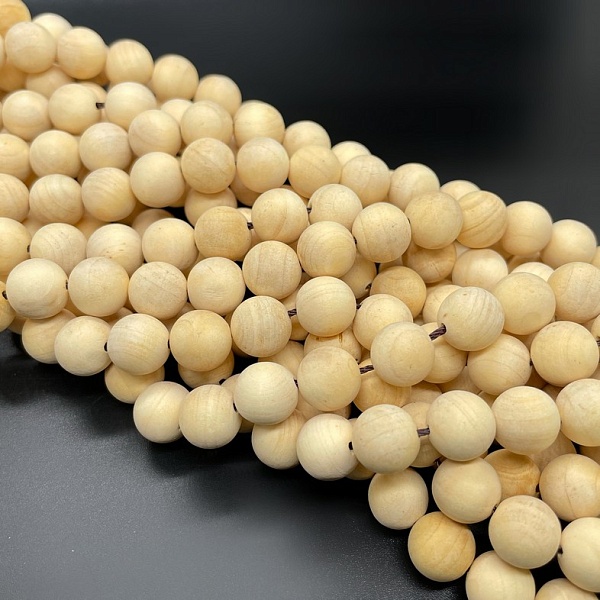10 мм, Деревянные бусины молочные