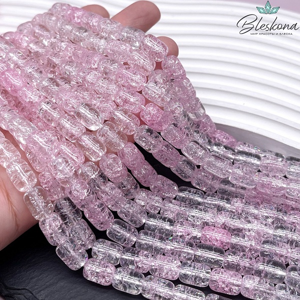 Кварц снежный розовый бочата 11*8 мм