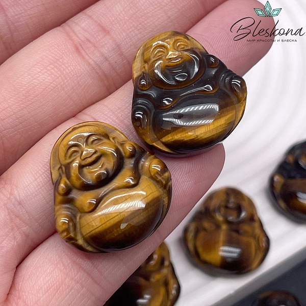 23*24 мм Подвеска Улыбающийся Будда (Хотэй) Тигровый Глаз