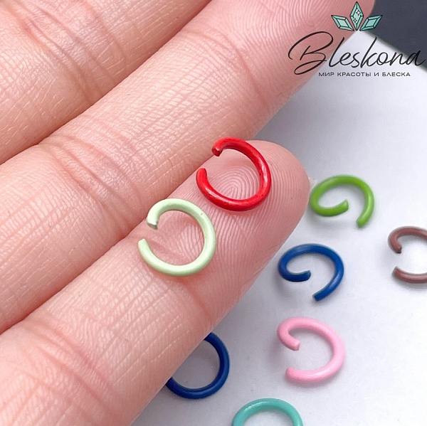 8 мм, Колечки эмаль микс уп.1 гр №1