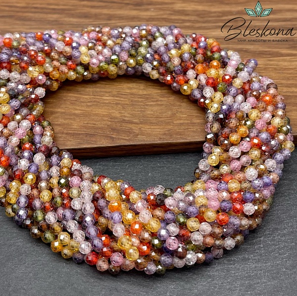 Циркон огранка микс 4 мм (кубический цирконий, фианит) 