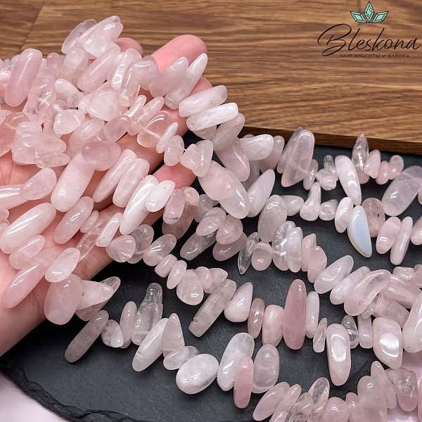 Розовый кварц сколы шлифованные 10-22 мм