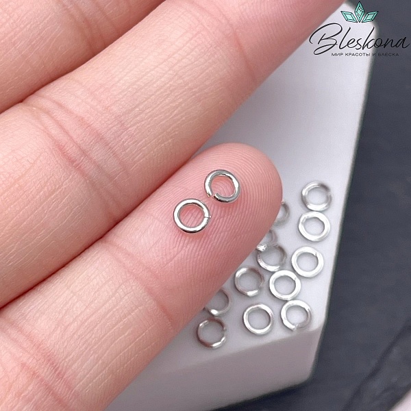 4*0,8 мм Цвет серебро, Колечки уп. 1 гр. 