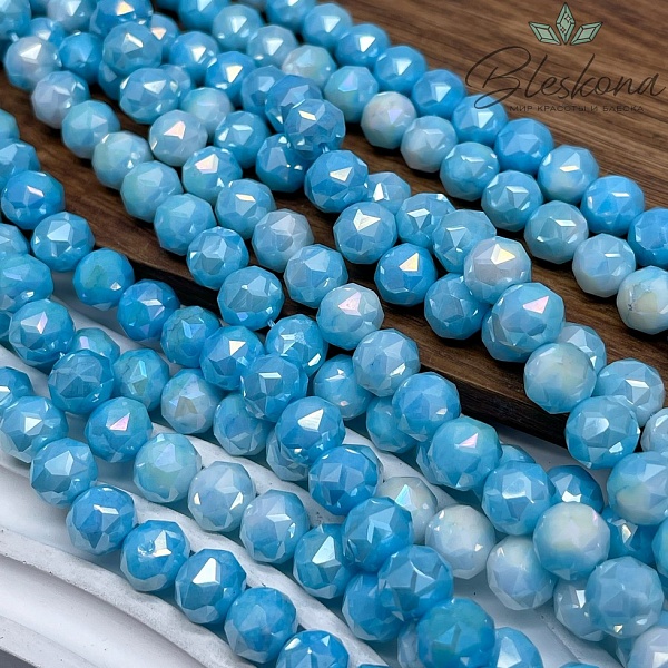 Стекло Lux голубое огранка острая 10 мм