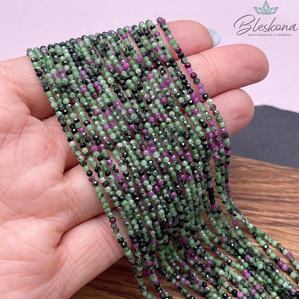 Цоизит алмазная огранка 2 мм