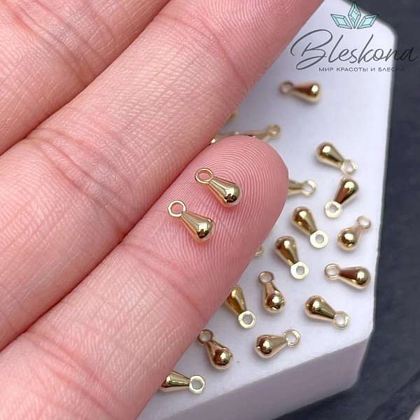 6*2,8 мм Цвет золото, Подвеска капля  