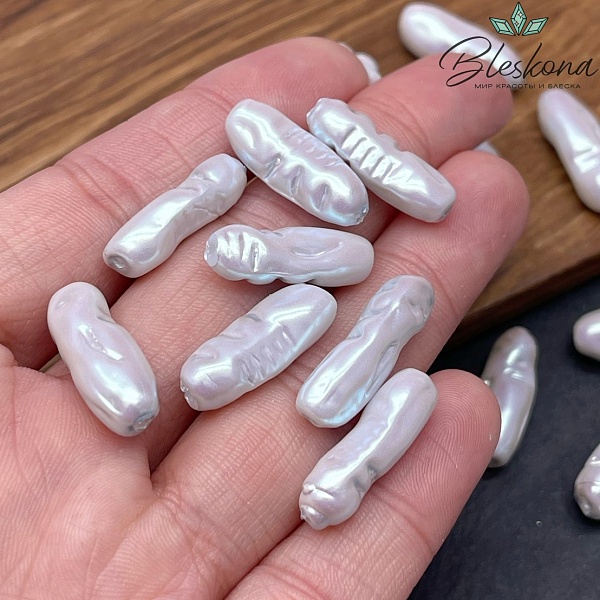 8*20 мм Жемчуг Майорка цвет лиловый перламутр (штучно) 