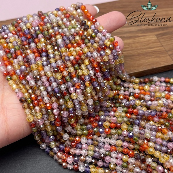 Циркон огранка микс 4 мм (кубический цирконий, фианит) 