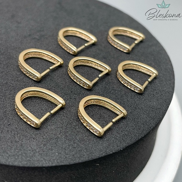 11,8*2,9 мм Цвет золото, Бейл Зажимной цирконы