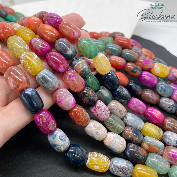 Агат с узором №38 бочата 14*10 мм