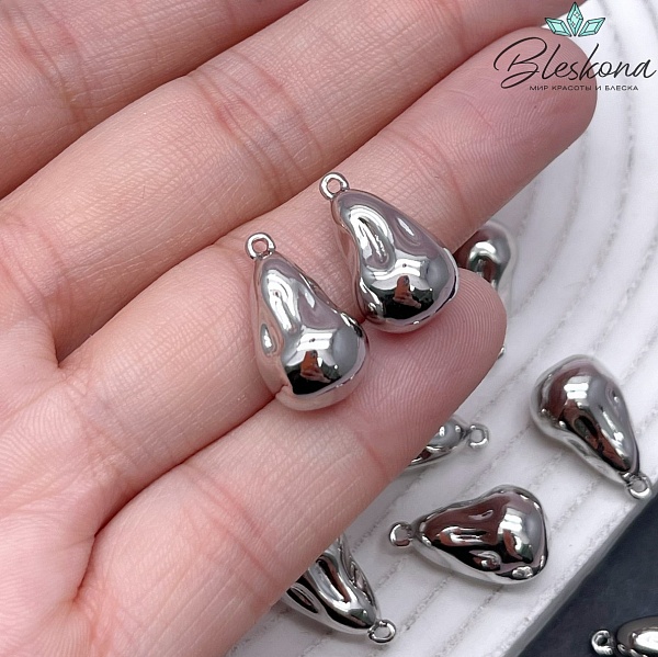 17,3*10,2 мм Цвет серебро, Подвеска жемчуг барокко