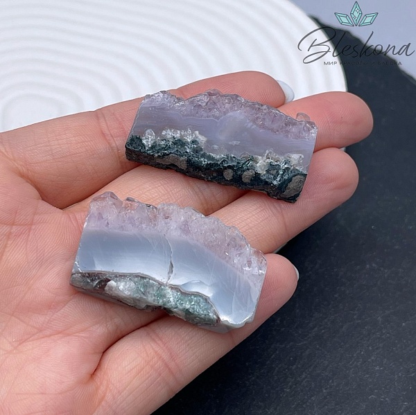 Друза Аметиста с включениями Агата 25*40 мм штучно