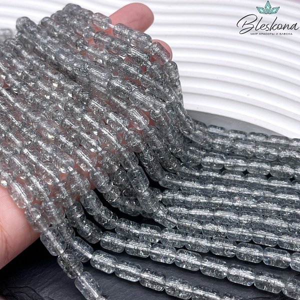 Кварц снежный светло-серый бочата 9*6 мм
