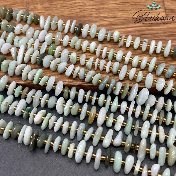 Нефрит Канадский галтовка (2-5)*(9-14) мм