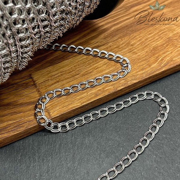 Цепь №С69 Цвет серебро 7,3*6 мм Сталь