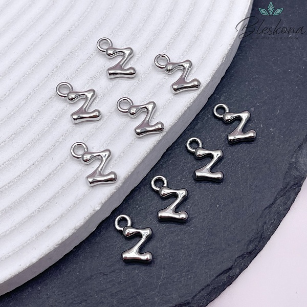 13 мм Цвет серебро, Буква гладкая Z