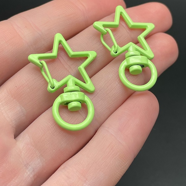 23*35мм , Замок крупный звезда салатовая эмаль 