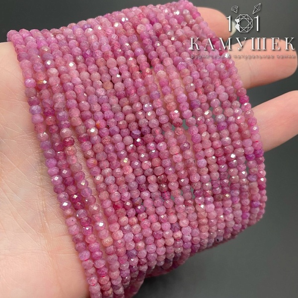 Рубин микроогранка рондели 3*2 мм